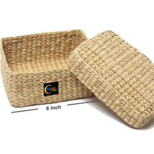 Handcrafted Natural Woven Storage Box with Lid – Eco-Friendly Multipurpose Organizer by Sesai